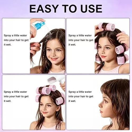 8 Pcs 2 Inch Jumbo Thermal Hair Rollers, Aluminum Self Grip Curlers - Image 6