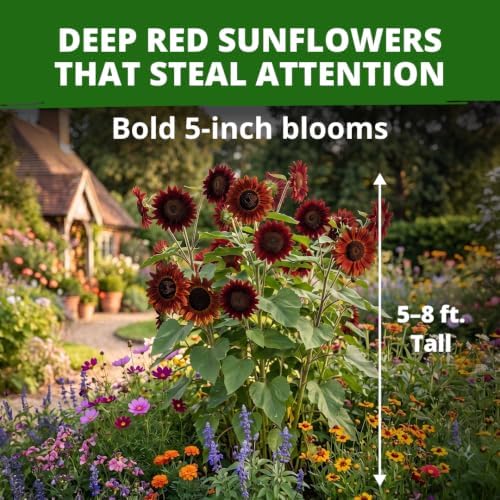 HOME GROWN Sunflower Seeds, Velvet Queen, 200 Seeds, Helianthus annuus - Image 2