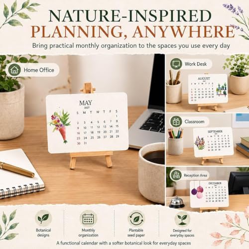 Plantable Love Seed Calendar 2027 with 12-Month Wildflower Paper (1Pcs) - Image 7
