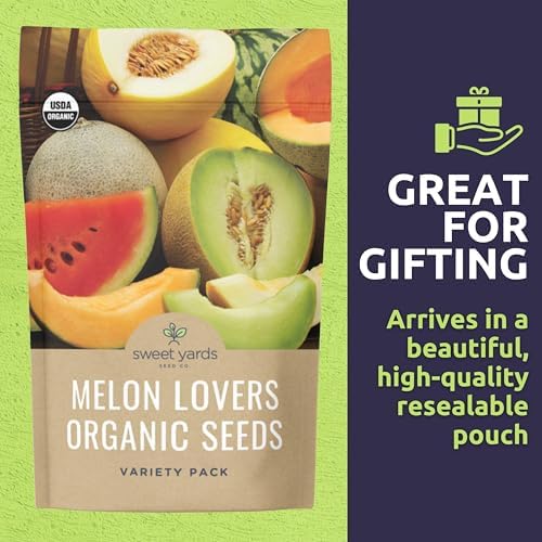 Organic Melon Seeds Variety Pack - 10 Individual Packs - 2026 Season - Sugar Baby, Charentais, Hearts of Gold and More! for Indoor & Outdoor Planting (Non-GMO, Certified Organic) - Image 6