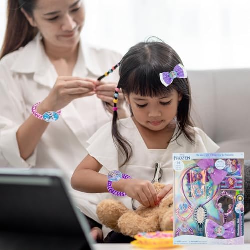 Disney Frozen Hair Accessories Set with Bows, Brush & Mirror, Ages 3+ - Image 4