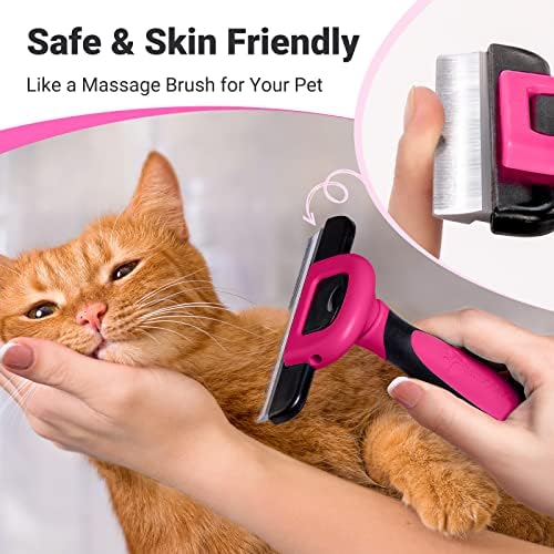 MIU COLOR Pet Grooming Brush, Deshedding Tool for Dogs & Cats, Hot Pink - Image 5