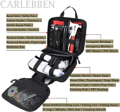 Survival Kit Camping kit First Aid Kit Emergency Bugout Bag Gifts for Men Tactical Gear Accessories Molle Attachments Military - Image 2
