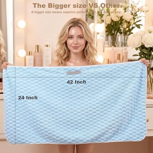 Super Soft Microfiber Hair Towels 3-Pack Lage Size (24x42 inch) for Women - Image 6