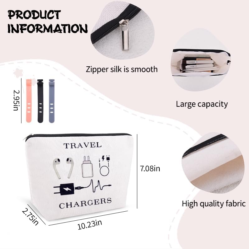 Elastic Silicone Cable Straps Cord Organizer Anti Loss Charging Cable Organizer Bag Pouch Travel Data Cable Protector Cover Charge Cord Tie Wraps Protection Portable Earphone Plug Charger Storage Bag - Image 5