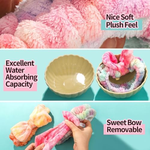 LEOBRO Spa Headband, 6pcs Makeup Headbands & Hair Ties, for Women Girls - Image 5