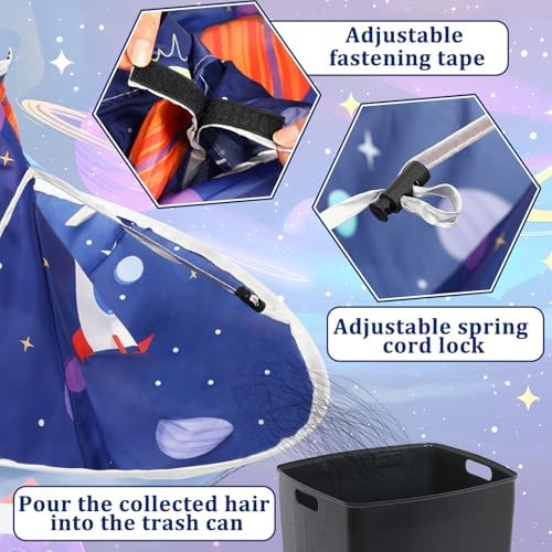FEBSNOW Kids Hair Cutting Cape Adjustable Haircut Cape Umbrella for Child - Image 3