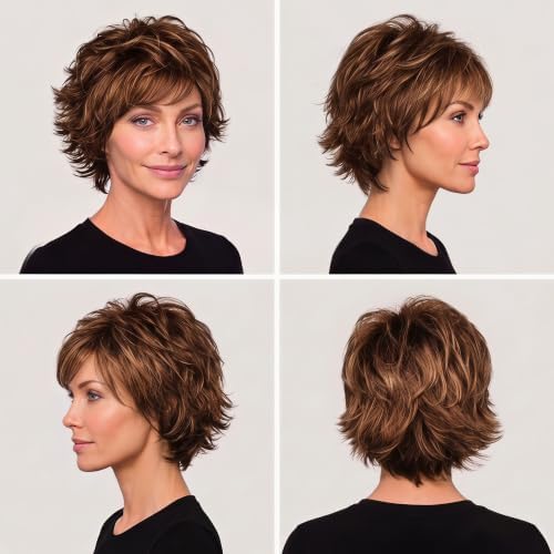 Raquel Welch Women's All-Over-Layers Short Brown Wig, VOLTAGE - Image 4