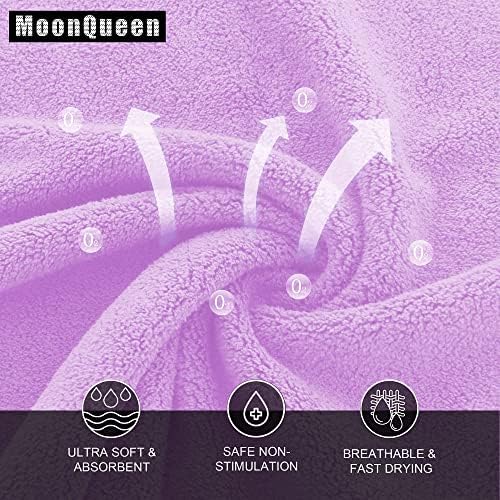MOONQUEEN Ultra Soft Premium Washcloths Set - 12 x 12 inches - 72 Pack - Quick Drying - Highly Absorbent Coral Velvet Bathroom Wash Clothes (Purple) - Image 2