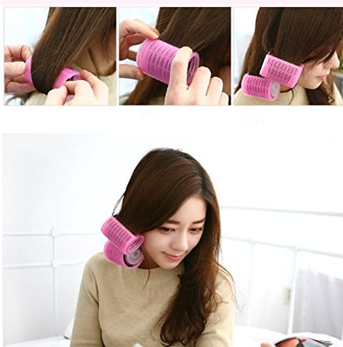 2PCS Double-Layer Bangs Hair Curlers Roller Hair Styling Tools, Pink - Image 5