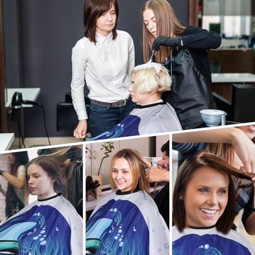 Professional Hair Cutting Cape with Neck Duster Brush, Large Size Salon Barber Cape for Men, Women and Kids (Girls) - Image 6