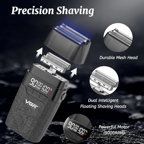 VGR 640S3 Professional 3 in 1 Hair Cutting Kit, 9000RPM Hair Clippers for Men Professional Hair Trimmer & Foil Shavers Set, Cordless Mens Barber Combo for Home, for Him(Black) - Image 5