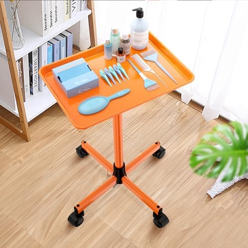 Salon Tray Tattoo Tray Salon Cart for Hair Stylist Salon Trolley Cart with Wheels Salon Rolling Tray-Orange - Image 6