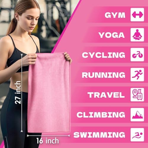 Microfiber Gym Towels for Showering Working Out Quick Dry Negative ions Large Middle Small Sizes Lightweight Gym Towel for Men Women Tennis Sports Towels for Body Hot Yoga Fitness Essentials - Image 2