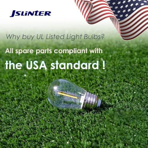 Jslinter 16-Pack S14 Outdoor String Light Bulbs for Patio Lights, 2200K, 1W - Image 3
