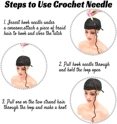 Crochet Wig Cap Breathable Braided Cornrow Cap with Adjustable Band Strap for Easier Sew in Hair Weave Glueless Crochet Net Cap with Combs for Making Braid Hair Wig Large Size(crochet cap,1pc) - Image 7