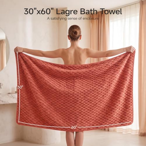 REDKISS Orange Microfiber Bath Towel Large, 31”x 61” Super Absorbent Towels - Image 3