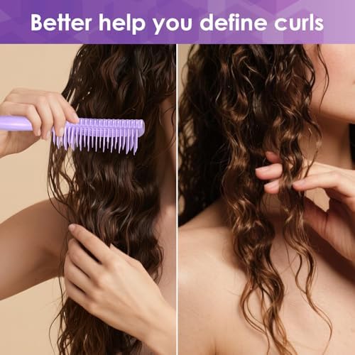 Curl Defining & Detangling Brush – Dual-Vented Curly Hair Brush for Wet & Dry Hair with Flexible Bristles – Reduces Frizz & Smooths Knots – For All Hair Types & Users (Pink) - Image 6