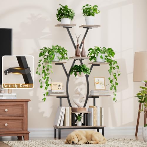 JUSTOGO Plant Stand Indoor with Grow Lights - 9 Tiered Tall Plant Shelf - Image 6