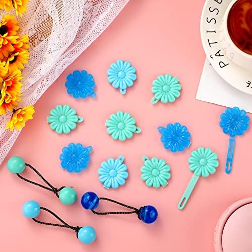 Jutom 72 Pcs Hair Accessories for Girls, Including 24 Hair Knockers and 48 Hair Clips, Blue, Retro Design, Plastic, for Toddlers and Young Girls, Party - Image 4