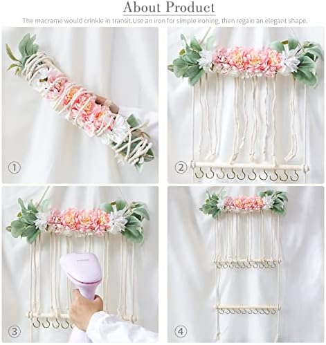 POVETIRE Headband Holder Hair Bows Organizer for Girls, Hair Accessories Display Storage Wall Hanging Decor for Baby Nursery Toddler Girls Room - Image 6