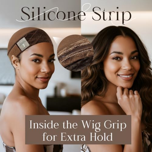 Brown Wig Cap with Wig Band, Wig Grip Cap to Hold Wig in Place, 2PCS - Image 3