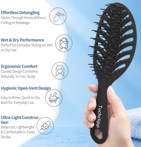 Vented Detangling Brushes for Wet & Dry,Curly Straight Thick Hair - Image 3