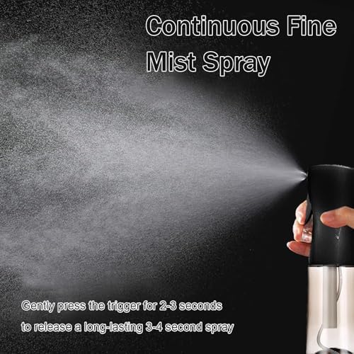 3 Pack Spray Bottles, 2-Pack Continuous Spray Bottles,Fine Water Mist Spray Bottles for Hair 6.8 OZ (200 ML) and 1oz 30ml Travel Spray Bottle Mister for Cleaning,Hairstyling,Plants,Barbers,Black - Image 4