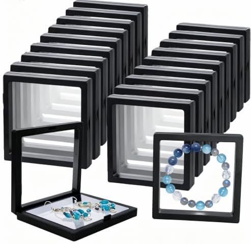 20Pcs Floating Frame Display Case——BSELUTNGY 3D Floating Display Case 3.54 Inches Black is Perfect for Preserving and Displaying Jewelry, Coins, Badges, Specimens and Various Collectible by Unknown