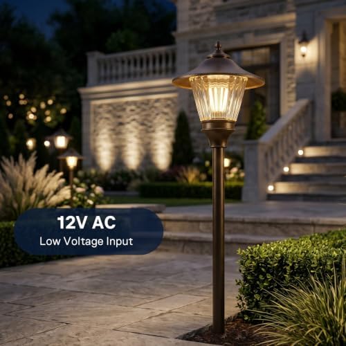 GOODSMANN 2 Pack Low Voltage LED Path Lights 12V AC Bronze Warm White - Image 6