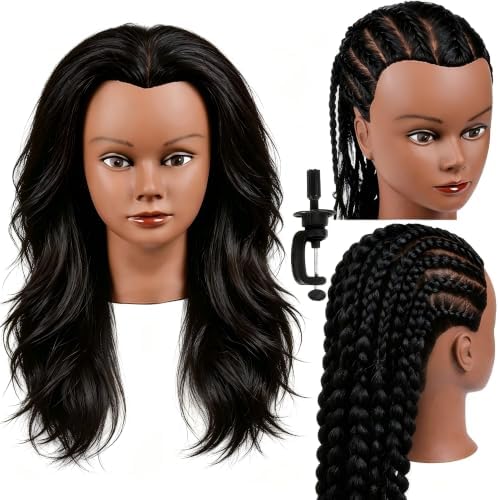 14 Inch 100% Real Human Hair Mannequin Head, Manikin Head with Hair by Amethyst