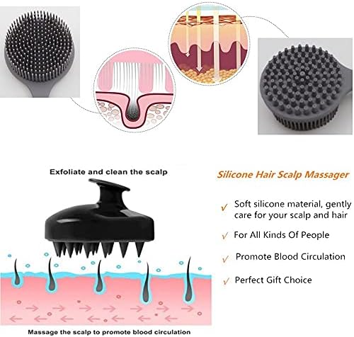 Silicone Body Scrubber & Scalp Massager, Long Handle Back Scrubber for Shower, Exfoliating Brush, Hair Dandruff Shampoo Brush for Men, Women & Kids - Image 4