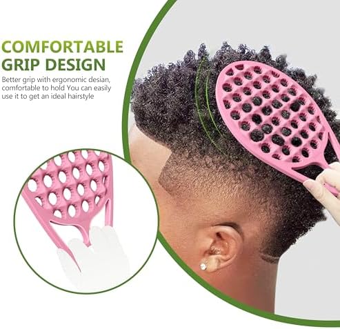 KOUPA Magic Silicone Curly Hair Brush, One Piece Twist Curl Comb for Afro Curls, Washable Hair Tool for Men Women, Pink, 2 Pieces - Image 4