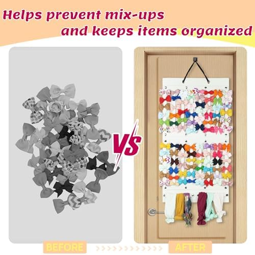 PACMAXI Baby Girl Hair Bows Holder, Hair Clips Storage Hanger For Ribbons - Image 2