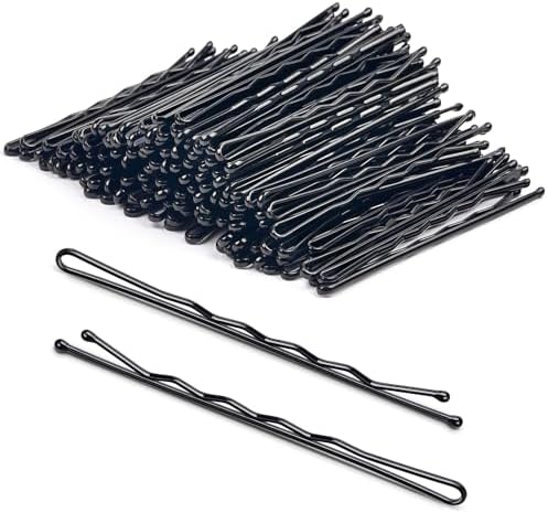 2 Inch Black Hair Bobby Pins Metal Clips Twisted Spiral Curved with Ball Tips Non-slip Decorative Long Short for Women Girls Nickel Free Hairdressing Wedding Accessories with Case 100 PCS by Pagabach