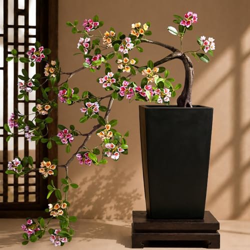 Large Artificial Bonsai Tree 3ft Fake Bonsai Artificial Cherry Blossom Tree Sakura Faux Bonsai for Home, Bedroom and Office Desk Japanese Decor (Mixed Color) - Image 5