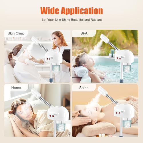 Facial Steamers, Hot Ozone Face Steamer on Wheels for Facial, Professional Skin Care Equipment, Esthetician Steamer for Salon Beauty and Spa, Mist Face Steamer for Skin Care - Image 7