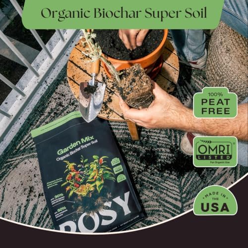 Rosy Soil Garden Mix Biochar Potting Soil for Outdoor Plants, 8 Quart - Image 2