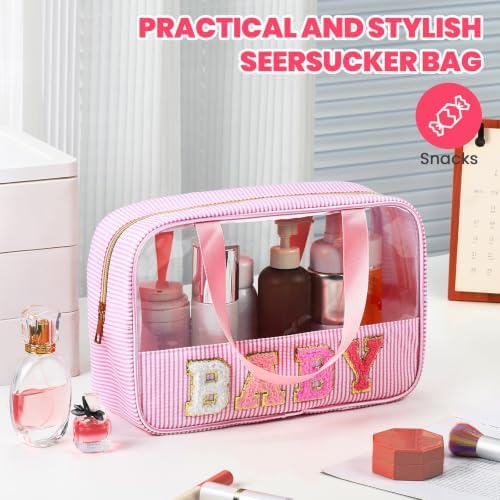 Sanwuta Clear Seersucker Baby Bag, Light Pink - Image 4