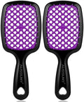 Vented Detangling Hair Brush - 2 Pack Detangler Hairbrush with Soft Bristles for Effortless Tangle Free - Ideal for Wet Dry or Damaged Hair for Women Men Kids by Aussumy