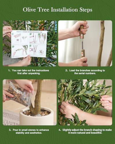 Olive Tree 6FT Fake Tree Faux Plants Indoor with Pot - Image 5