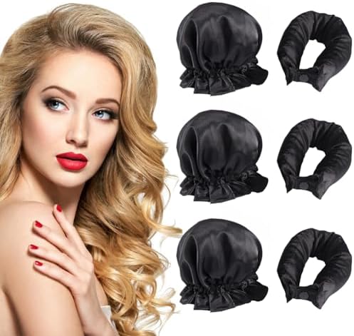 Heatless Curls Overnight Hair Curlers, 6 PCS Satin Flexi Rods Set by NuAngela