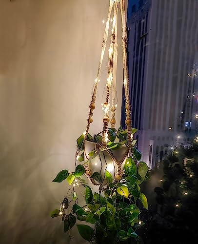 Comtelek Fake Hanging Plants Artificial Plants for Home Decor Macrame Plant Hanger with Fake Vines Faux Hanging Planter Greenery for Wall Ceiling Bedroom Bathroom Kitchen Office Boho Decor Indoor - Image 7