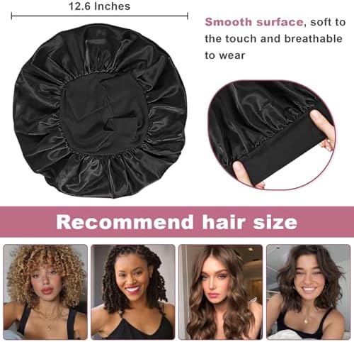 4Pcs Satin Bonnet Silk Bonnet, Hair Bonnet for Sleeping - Image 3