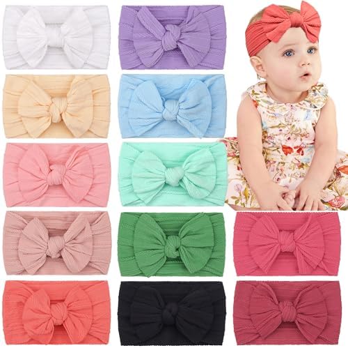CÉLLOT Super Stretchy Soft Knot Headbands with Hair Bows Head Wrap Hair Accessories For Newborn Baby Girls Infant Toddlers Kids by C%C3%89LLOT