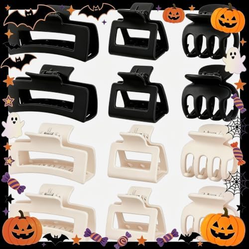 SMKSL 12 Pcs Hair Claw Clips for Women & Girls 3 Styles Hair Accessories - Image 2