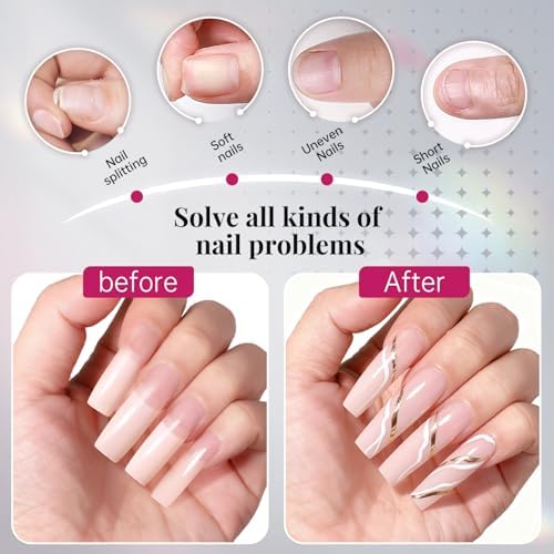 Krofaue 1008PCS French Nail Tips, Clear & Natural Flexible Gel, 12 Sizes - Image 7
