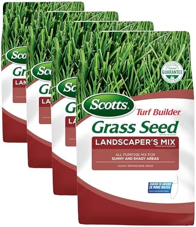 Scotts Turf Builder Grass Seed Landscaper's Mix - All Purpose Cool-Season Grass Seed for Northern Lawns, Covers up to 2,800 sq. ft., 7 lb. (Pack of 4) by Unknown
