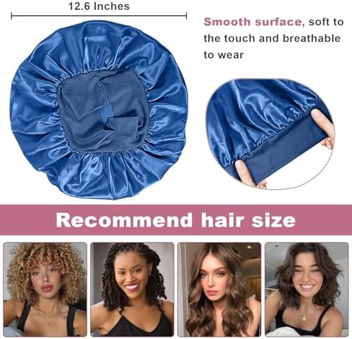 4Pcs Satin Bonnet Silk Bonnet, Hair Bonnet for Sleeping - Image 3
