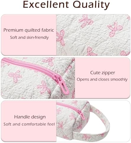 RSRSLEII Quilted Hair Tools Travel Bag with Bow Pattern, Portable&Foldable - Image 4
